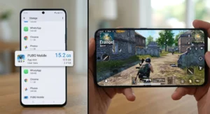 PUBG Mobile download size 15GB storage consumption on smartphone settings screen